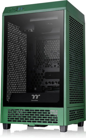 Thermaltake The Tower 200 Snow Mini Chassis Гейминг Мини кула Компютърна кутия със страничен прозорец Състезателно зелено