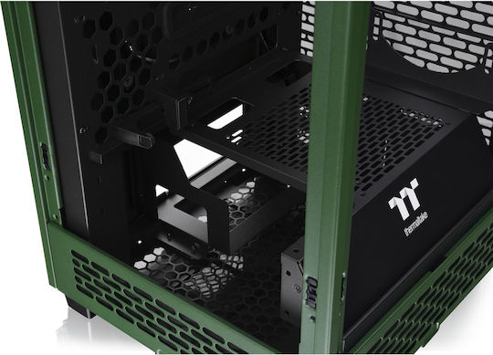 Thermaltake The Tower 200 Snow Mini Chassis Гейминг Мини кула Компютърна кутия със страничен прозорец Състезателно зелено