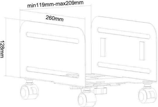 Newstar CPU-M100BLACK Βάση Δαπέδου Πύργου Υπολογιστή με Ροδάκια CPU-M100BLACK