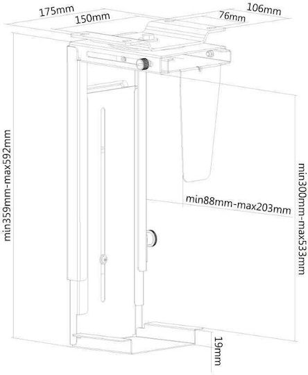 Neomounts Βάση Γραφείου Πύργου Υπολογιστή NM-CPU100BLACK