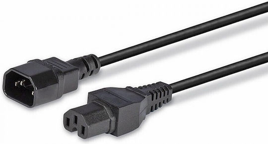 Lindy IEC C14 - IEC C15 Cable 2m Μαύρο 30314