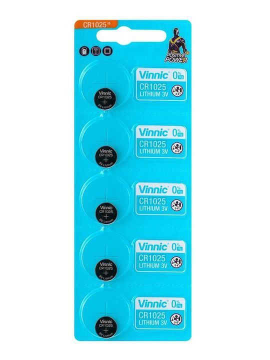 Vinnic Lithium Watch Battery CR1025 3V 1pcs
