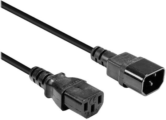 Lindy IEC C14 - IEC C13 Cable 0.5m Μαύρο 30320