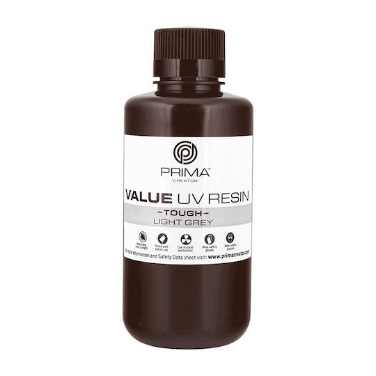 PrimaCreator Value UV / DLP Tough Harz für 3D-Drucker Light Grey 500ml (PV-RT-B405-0500-LG)