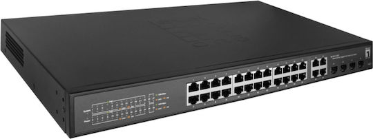 Level One GES-2128P Hilbert Managed L2 PoE+ Switch με 24 Θύρες Gigabit (1Gbps) Ethernet και 4 SFP Θύρες