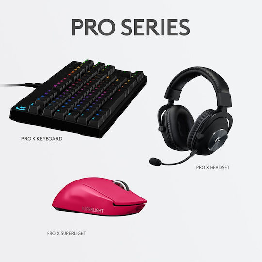 Logitech Pro X Superlight Ασύρματο Gaming Ποντίκι 25400 DPI Ροζ