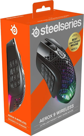 SteelSeries Aerox 9 Wireless RGB Gaming Mouse 18000 DPI Black