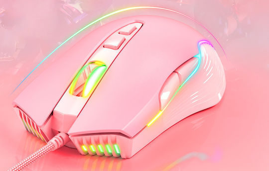 Onikuma CW905 RGB Gaming Ποντίκι 6400 DPI Ροζ