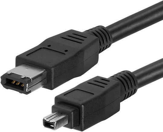 Q-Tech FireWire Cable 6-pin male to 4-pin male 1.8m