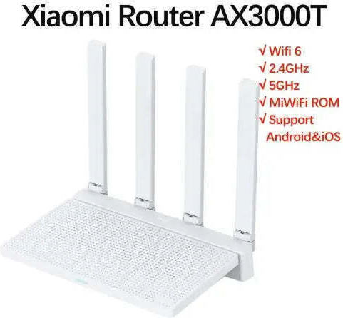 Xiaomi AX3000T (EU) Ασύρματο Router Wi‑Fi 6 με 4 Θύρες