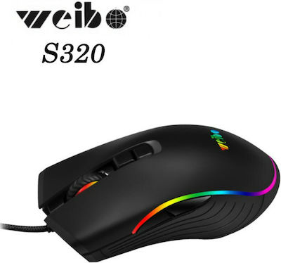 Weibo S320 RGB Gaming Ποντίκι Μαύρο