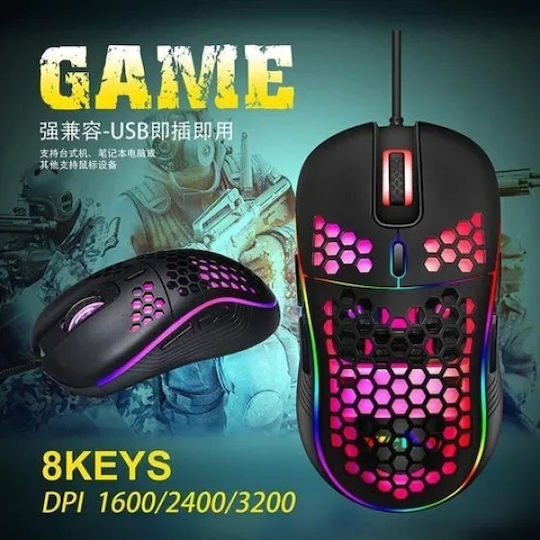 Weibo WB919 RGB Gaming Ποντίκι 3200 DPI Μαύρο