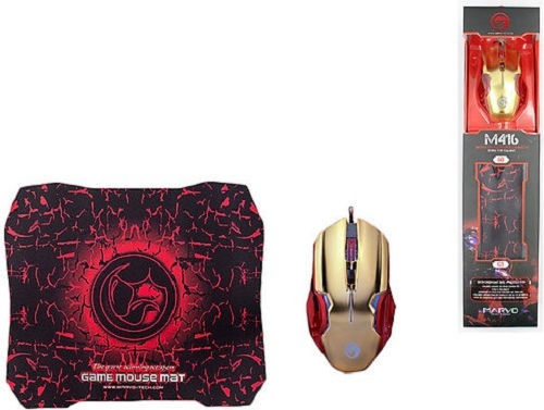 Marvo M416 + Mousepad Gaming Ποντίκι Χρυσό