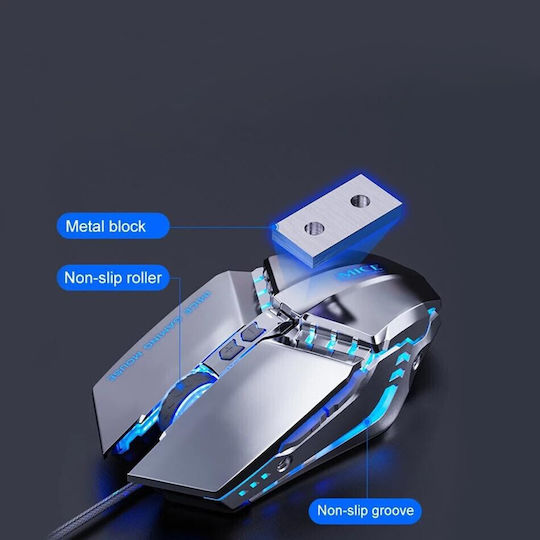iMice T80 Gaming Ποντίκι 3200 DPI Ασημί
