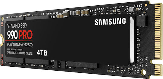 Samsung 990 Pro SSD 4TB Тип M.2 с Връзка PCI Express 4.0 и Охладител (Съвместим с PS5) MZ-V9P4T0BW