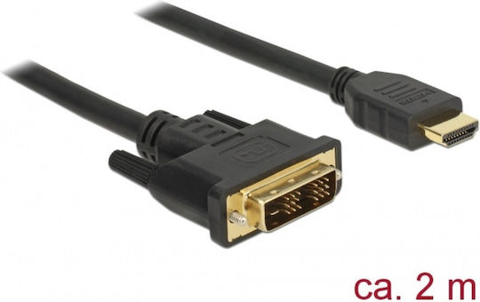DeLock Cablu DVI-D - HDMI de sex masculin 2m Negru (85584)