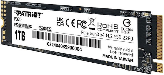 Patriot Viper P320 SSD 512GB M.2 Type with PCI Express 3.0 Connection P320P512GM28