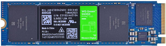 Western Digital Green SN350 SSD 500GB τύπου M.2 με σύνδεση PCI Express 3.0 WDS500G2G0C