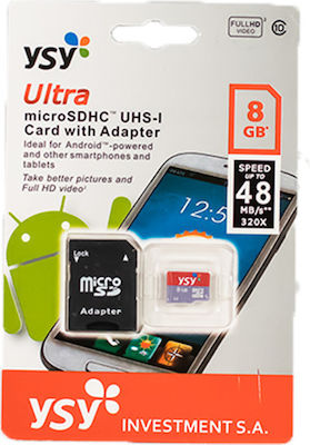 YSY microSDHC 8GB Clasa 10 U1 UHS-I cu adaptor