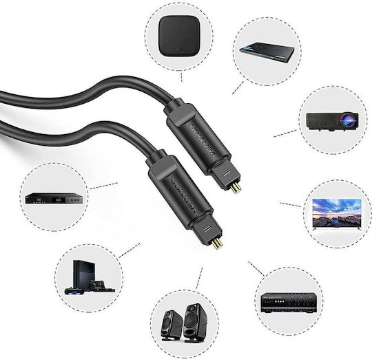 Vention Optical Audio Cable TOS male - TOS male Μαύρο 1m (BAEBF)