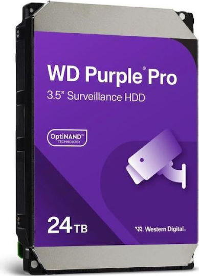 Western Digital 24TB HDD Hard Drive 3.5" SATA III 7200rpm with 512MB Cache for Recorder WD240PURP