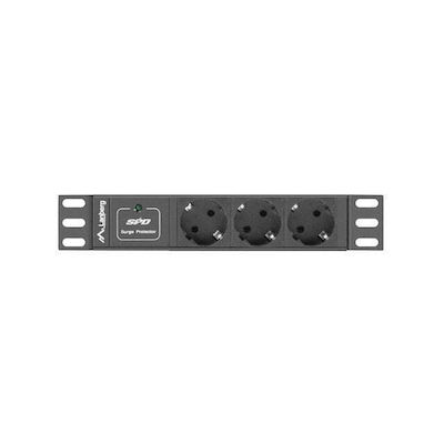 Lanberg Rack Multi-socket 1U 10A C14 3x Schuko PDU-03F-0200-IEC-BK