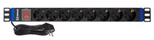 Safewell Rack Multi-socket SW-1U8GKP 1buc