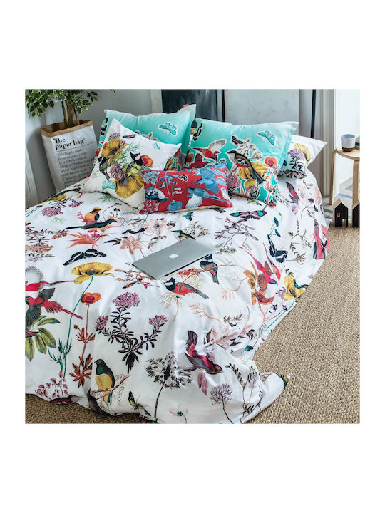 HappyFriday Duvet Cover Cotton Single 140x200 Birds Of Paradise Colorful