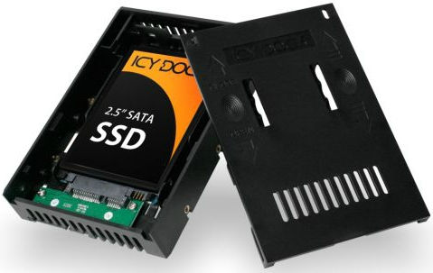 Icy Dock EZConvert (Ver.2) Greutate redusă de la 2,5 la 3,5 inci SATA (22 pin) Convertor HDD/SSD Kit de montare pentru locașul de unitate SATA intern de 3,5 inci Negru (MB882SP-1S-2B)