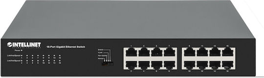 Intellinet 561815 Unverwaltet L2 Switch mit 16 Ports Gigabit (1Gbps) Ethernet