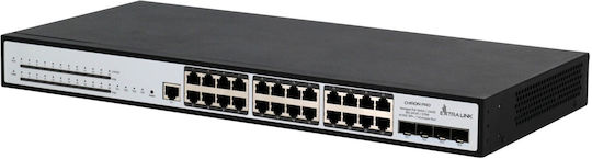 Extralink Chiron Pro Управление на L3 PoE+ Switch с 24 Портове Ethernet и 4 SFP Портове