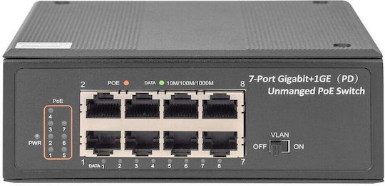 Digitus DN-651113 Unmanaged PoE+ Switch με 7 Θύρες Ethernet και 7 SFP Θύρες