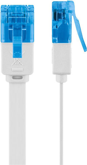 Goobay Flat U/UTP Cat.6a (Gigabit) Network Cable Ethernet 10m White