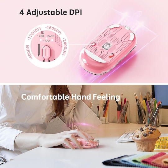 Meetion MT-BTM005 Wireless Bluetooth Mouse Pink
