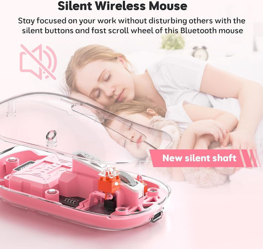 Meetion MT-BTM005 Wireless Bluetooth Mouse Pink