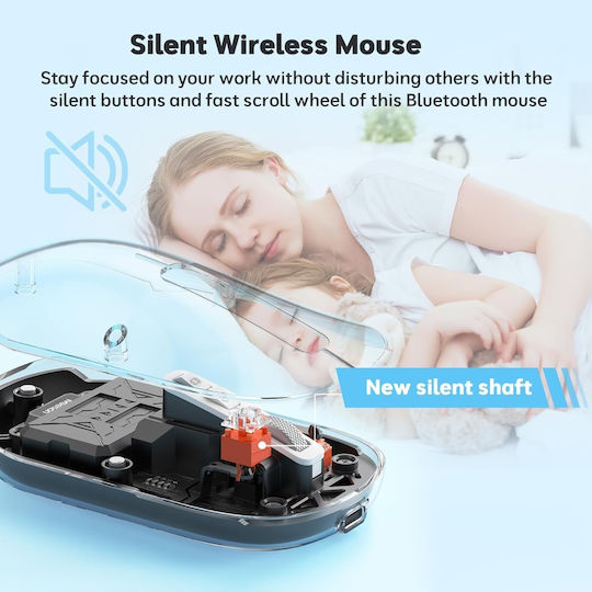 Meetion MT-BTM005 Безжичен Ергономичен Bluetooth Мишка Черен