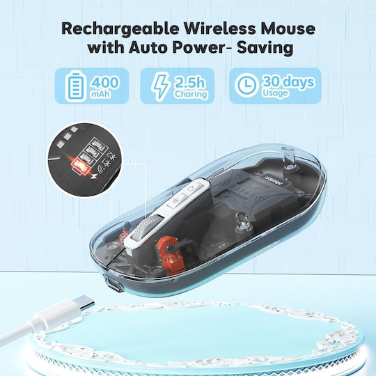 Meetion MT-BTM005 Безжичен Ергономичен Bluetooth Мишка Черен