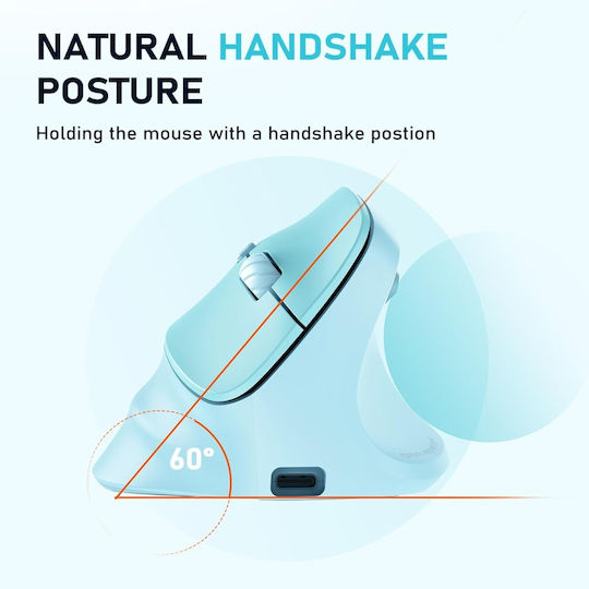 Meetion MT-BTM010R Wireless Ergonomic Mouse Blue