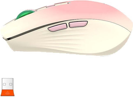 Meetion BTM002 Ασύρματο Bluetooth Ποντίκι Ροζ