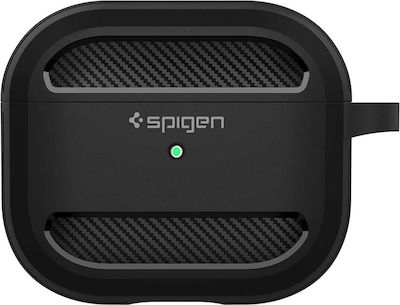 Spigen Rugged Armor Hülle Silikon mit Haken Matte Black für Apple AirPods 3