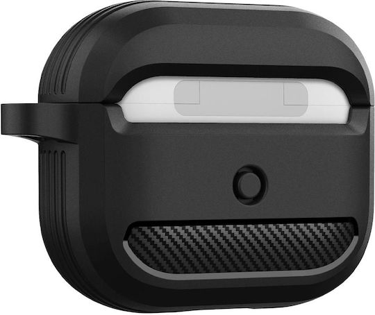Spigen Rugged Armor Case Silicone with Hook Matte Black for Apple AirPods 3
