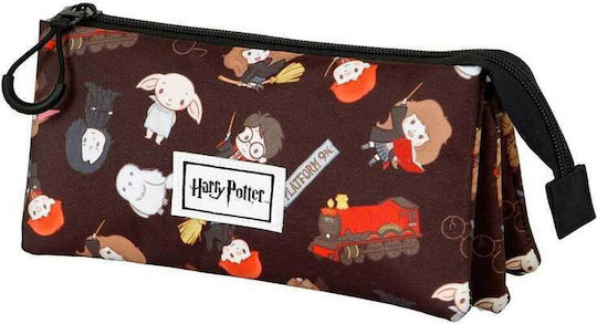 Harry Potter Black Triple Pencil Case Cute Kmn05488