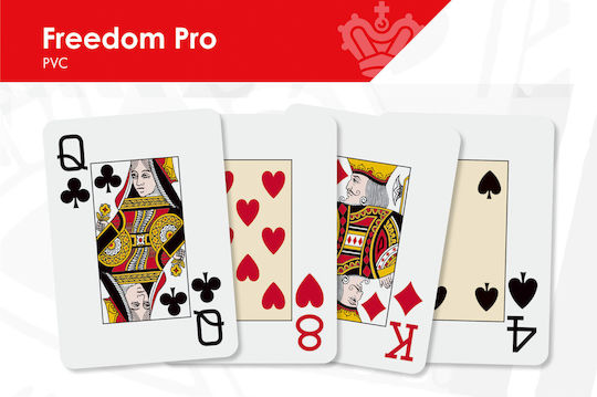 Dal Negro Freedom Τράπουλα Πλαστική Poker 2 Jumbo Κόκκινη