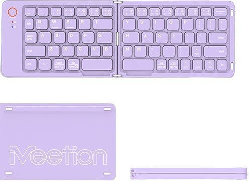 Meetion MT-BTK001 Ασύρματο Bluetooth Πληκτρολόγιο Αγγλικό US Μωβ