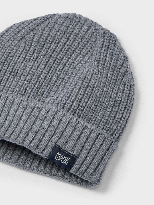 Mütze Kinder Mütze Gestrickt Gray