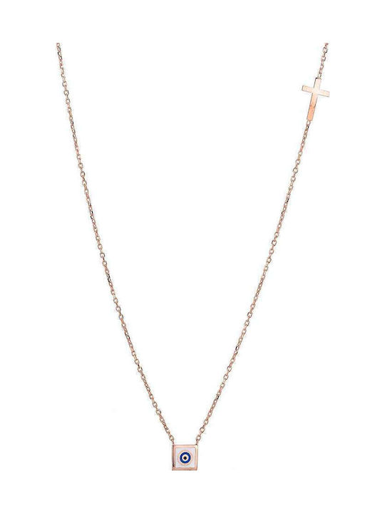 Goldsmith Goldsmith Κολιέ Ματάκι από Επιχρυσωμένο Ασήμι Μπλε
