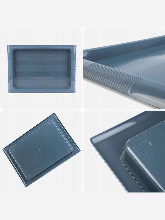 Kadax Plastic Dreptunghiular Tavă de Servire cu Mânere în Culoare Gri 40x28cm 32995 1buc