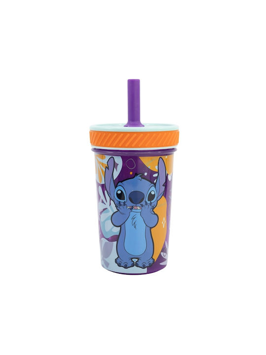 Stor Stitch Glass made of Plastic with straw 370ml