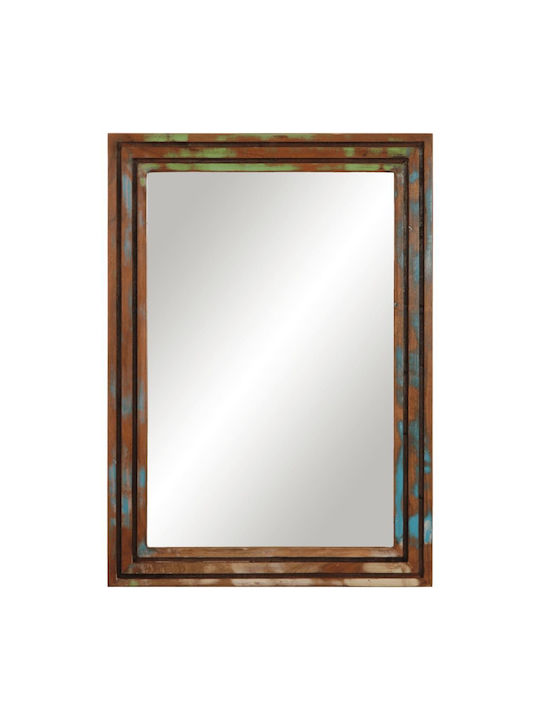 vidaXL Oglindă de Baie din Lemn Masiv 50x70cm Multicolor