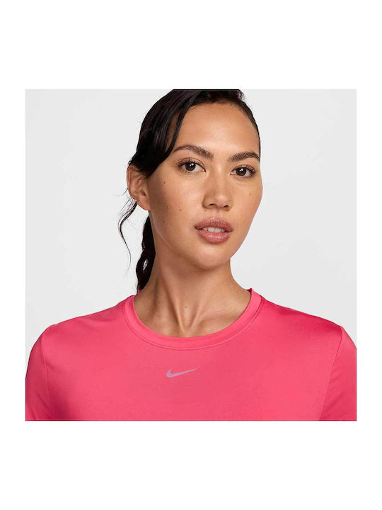 One Classic Women's Athletic Blouse Short Sleeve Dri-Fit Pink